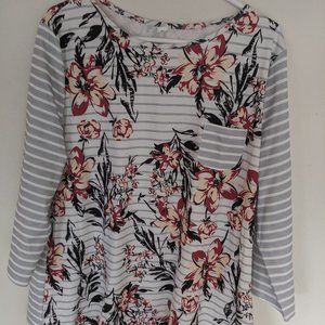 WOMANS FLORAL BLOUSE TOP PLUS SIZE 2X NWOT Left po